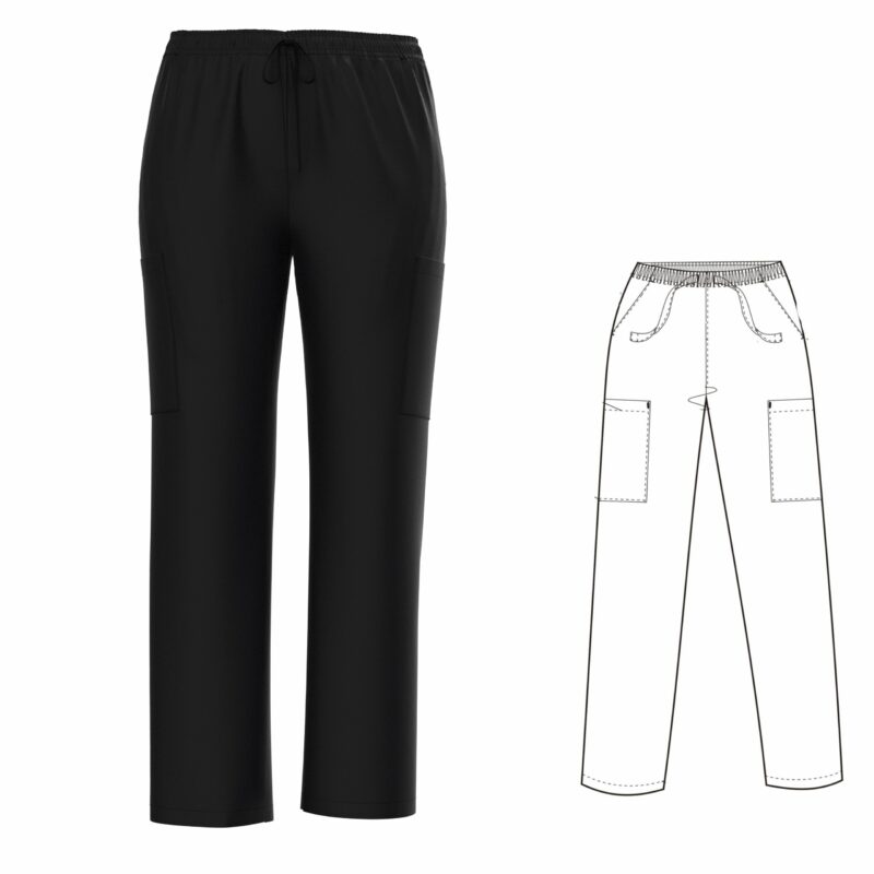Unisex Scrub Pants Style #743 Black